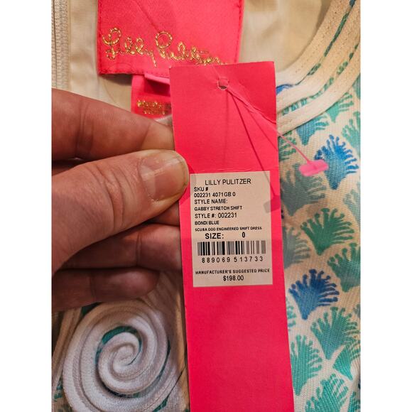 Lilly pulitzer gabby shift stretchy mini shift dress sz 0 xs bondi blue tropical - Picture 3 of 5